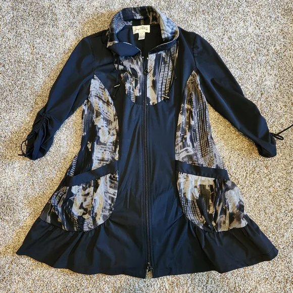 Joseph Ribkoff 3/4 Sleeve Long Zip Up Jacket - Picture 1 of 8